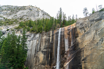 View of the Vernal Falls in Yosemite National Park in California
