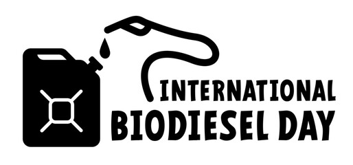 International biodiesel day. Cartoon gasoline, jerrycan with handle. Canisters or jerry can symbol. Fuel tank for transporting and storing petrol. Can jerrycan, canister, Motor oil. Gas pump nozzle.