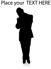 businessman in sleeping pose against white background