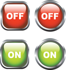 A Colourful Set of On/Off Icons