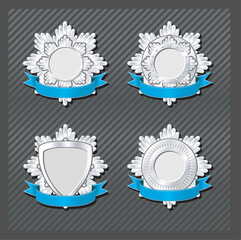 Silver Emblems and Insignia blank templates