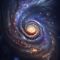 High definition abstract picture of spiral galaxy. Generative AI