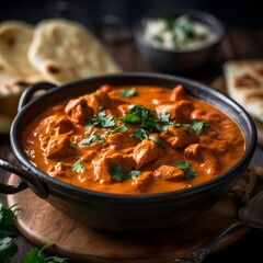 A rich and flavorful plate of Indian butter chicken