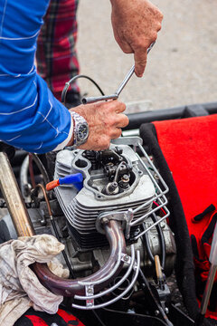 motor de moto en karting desarmado
