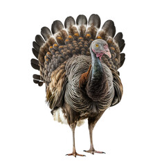 Wild turkey bird on a transparant background, PNG, Generative Ai