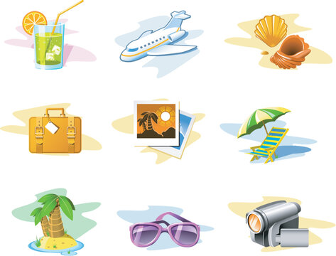 Travel and Vacation icons: Set 02