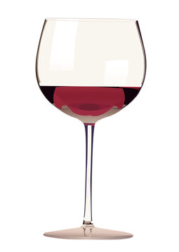Glass of red wine (vector illustration)