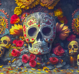 Dia de los muertos, Mexican Feast of the Dead, Day of the Dead and Halloween