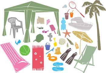 A set of summer vector design elements.  Al EPS8