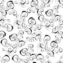 Floral seamless background for yours design use. For easy making seamless pattern just drag all group into swatches bar, and use it for filling any contours.