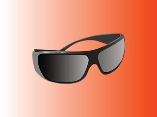 fashionable goggles on gradient background