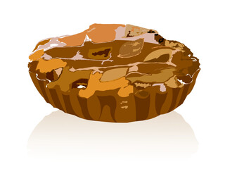 delicious tart on isolated background