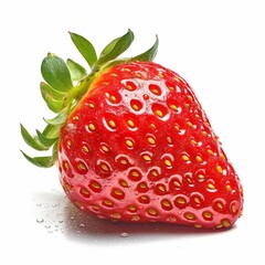 Fresh strawberry close up white background 