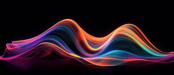 Holographic Neon Fluid Waves Background for presentation design. Suit for business, corporate, institution, party, festive, seminar, and talks