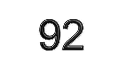 Fototapeta premium 92 black lettering white background year number