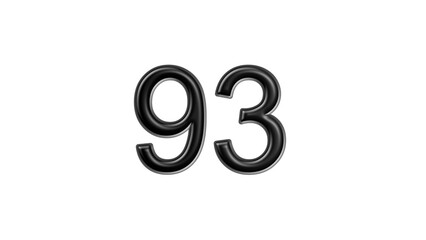 Fototapeta premium 93 black lettering white background year number