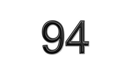 94 black lettering white background year number