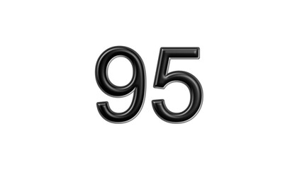 95 black lettering white background year number