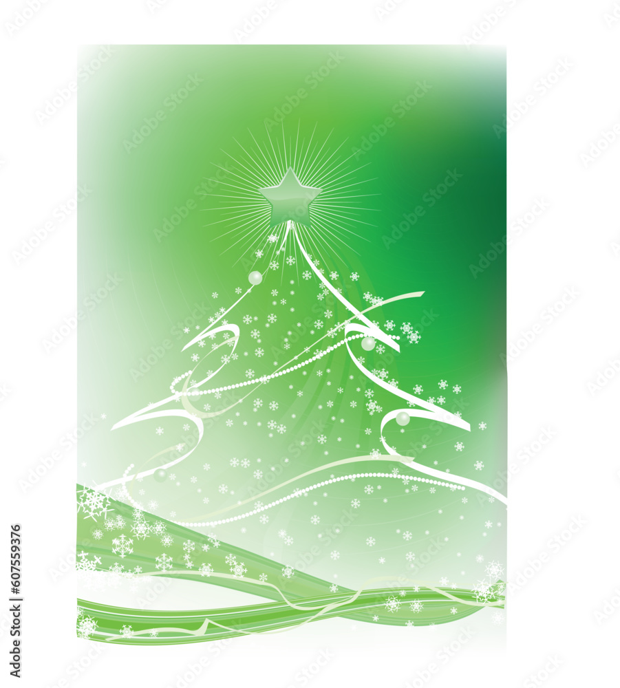 Canvas Prints Abstract Christmas tree on the red background. Vector illustration.