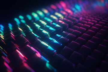 Obraz premium 3D Render of Colorful Rainbow Holographic Chromatic Gradient Abstract Background