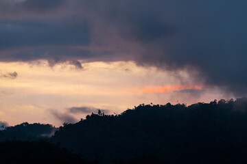 Cloud forest sunset, Mindo cloud forest, Ecuador.