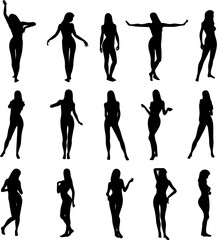 Illustration of sexy woman silhouettes