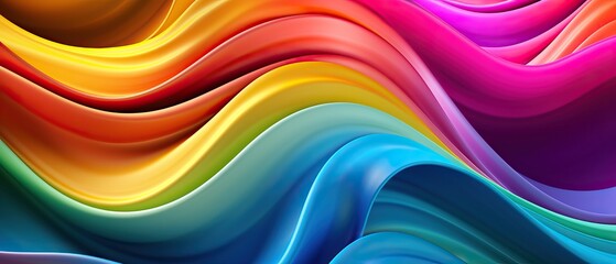 Rainbow Wavy Satin Background for presentation design. Suit for business, corporate, institution, party, festive, seminar, and talks