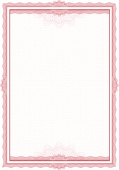 Classic guilloche border for diploma or certificate. A4 .  Layers are separated!