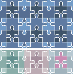 puzzle seamless pattern / vector background / 4 colors
