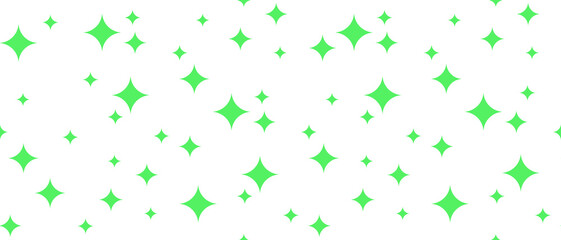 Simple Vintage Y2K Style Starry Seamless Vector Pattern. Trendy Geometric Print with Neon Green Stars Isolated on a White Background. Creative Minimalist Endless Design ideal for Fabric. RGB Color.