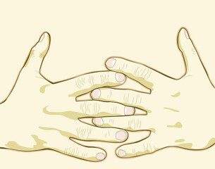 Obraz premium Fully editable vector illustration of a pair of hands