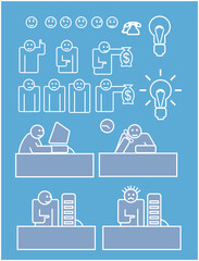 Business staff working hard