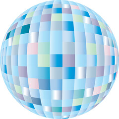 Disco sphere equipment in three-dimensions shape