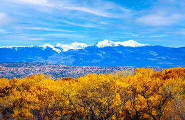 Autumn Landscape of the Sangre de Cristo Mountains in New Mexico - 607562560