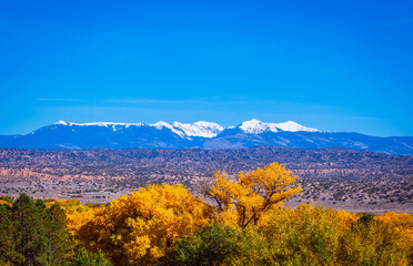 Autumn Landscape of the Sangre de Cristo Mountains in New Mexico - 607562996