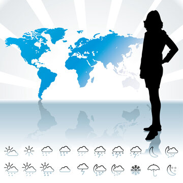 weathet forecast and icons - vector