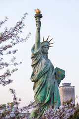 Statue of Liberty at the Odaiba Seaside Park in Tokyo, Japan