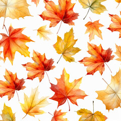 Naklejka na ściany i meble autumn leaves seamless pattern
