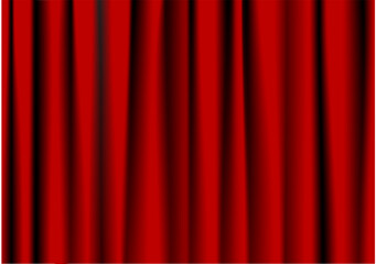 Vector closed red theater curtain