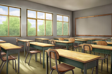 Fototapeta premium Classroom created with Generative AI technology