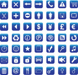 icons set vector blue