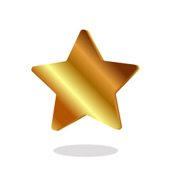 Gold star metal gradient sign.