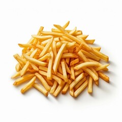 Isolated fries on white background 