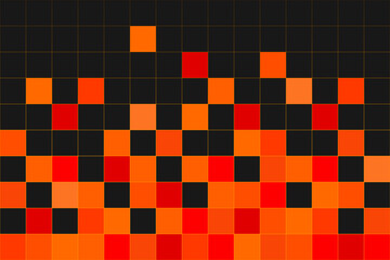 Abstract Halloween Orange Red Black Geometric  Background Seamless Pattern Wallpaper Checkered Square Table Grid Vector Illustration Game Party Fun Dark Celebration Design Modern Tile Fabric Textile