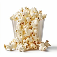 Isolated popcorn on white background