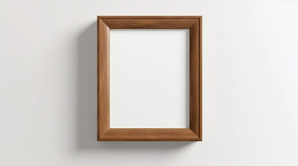 mock-up art frame wood picture on empty wall .Generaive AI