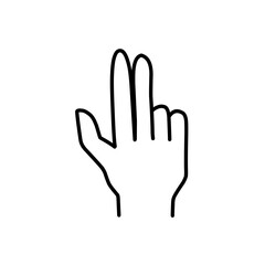 Hand gesture line icon