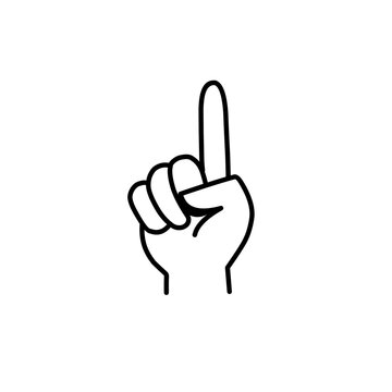 Hand gesture line icon