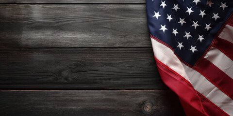 USA Flag Background with Copy Space. AI