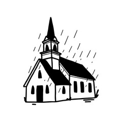 vector illustration of church building